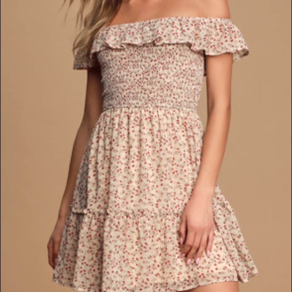 Lulu’s Smocked off the shoulder mini dress